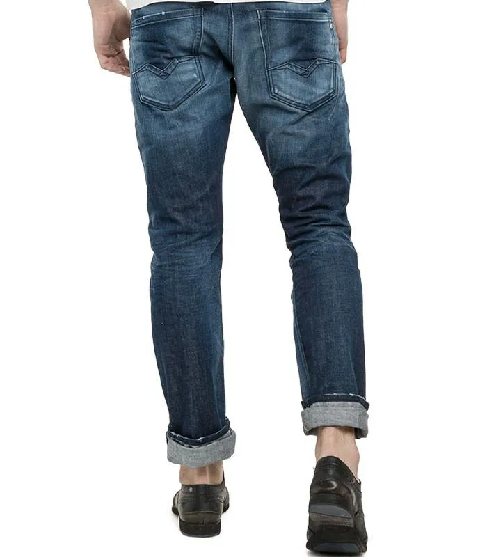 Replay Waitom Denim Zero Regular Fit Jeans - Medium Ice Blue Wash