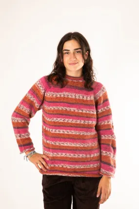 Stripey Roll Neck Alpaca Sweater