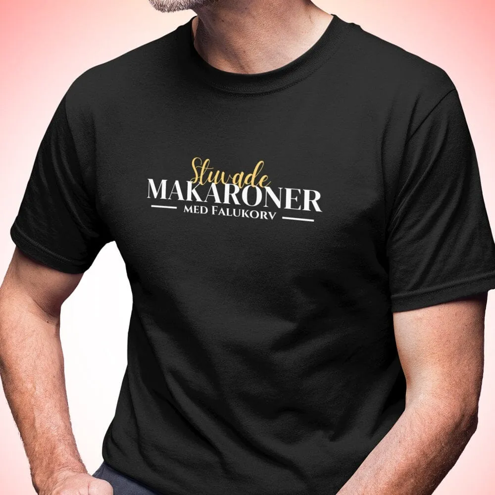 Comfortable Stuvade Makaroner with Falukorv T-shirt - Perfect Gift for Food Lovers!