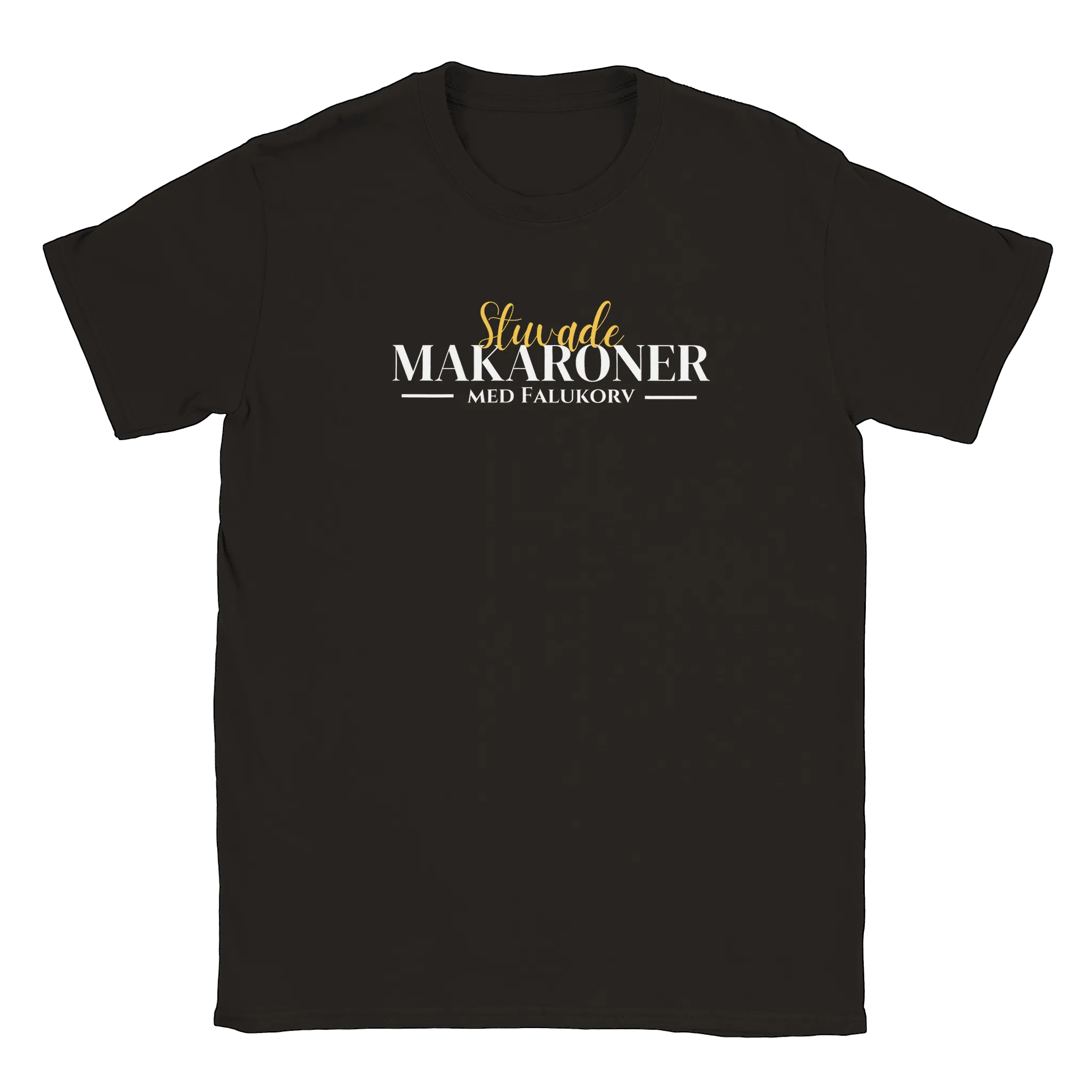 Comfortable Stuvade Makaroner with Falukorv T-shirt - Perfect Gift for Food Lovers!