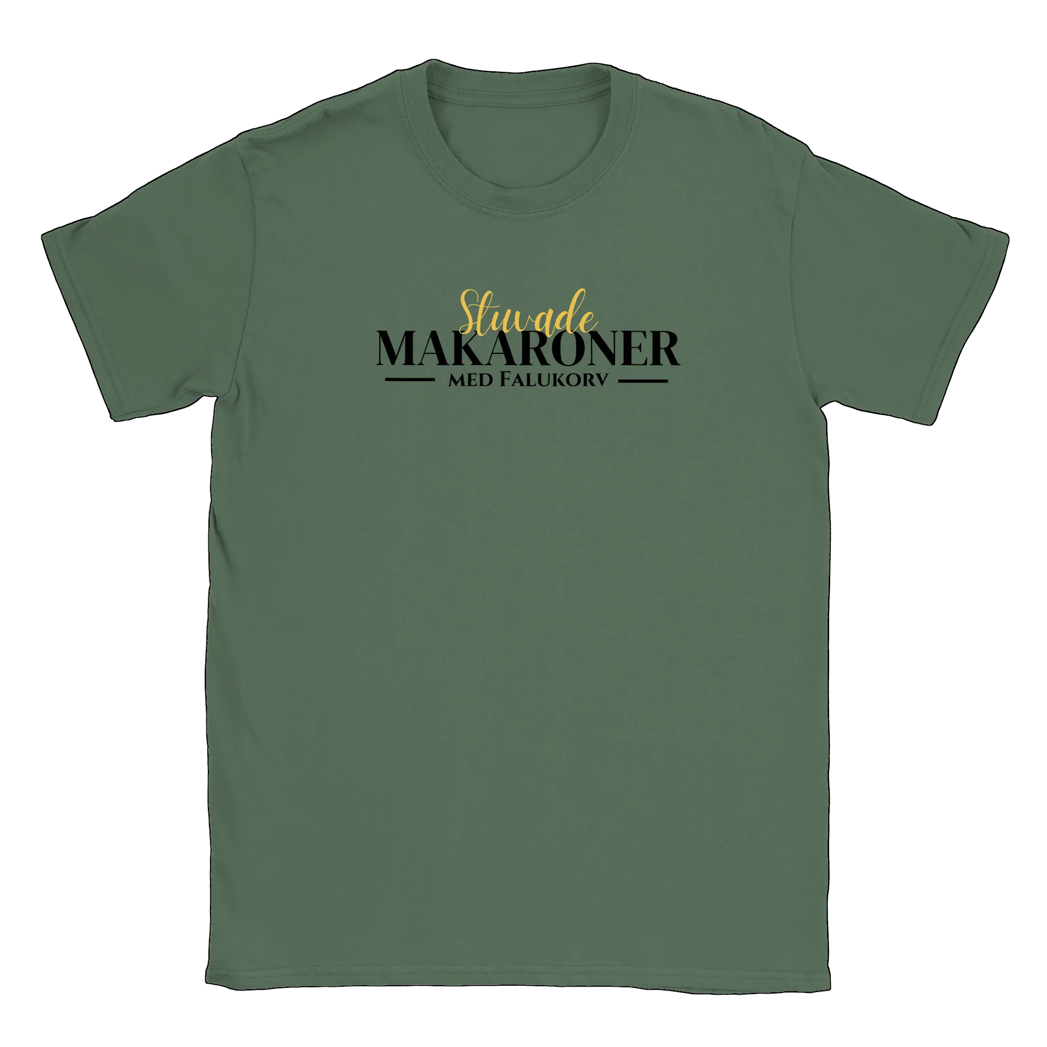 Comfortable Stuvade Makaroner with Falukorv T-shirt - Perfect Gift for Food Lovers!