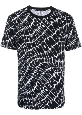 T-shirt Moschino noir et blanc all-over