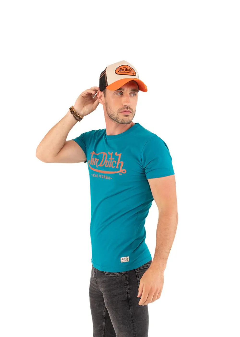 T-shirt Von dutch signature bleu