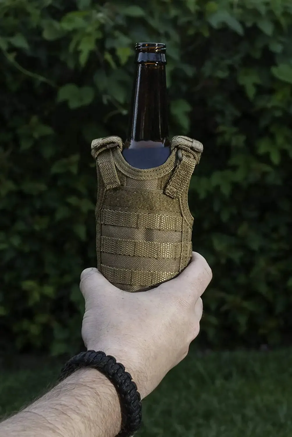 Tactical Insulated Beer Koozie with Multi-Tool Pocket – Perfect for Outdoor Adventures and Camping