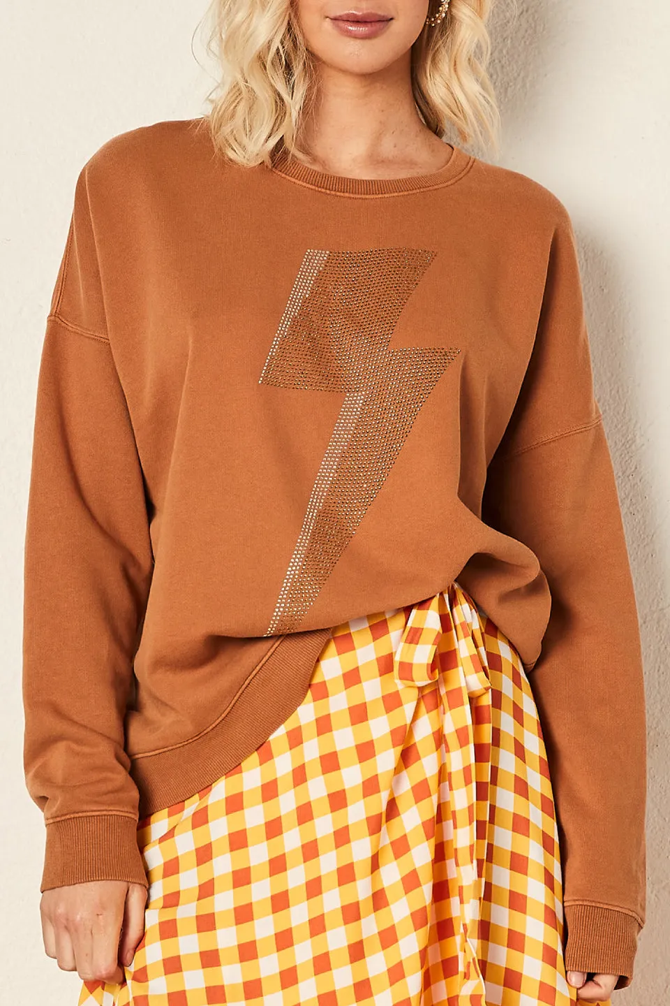 The Slouchy Camel Sweat with Lightning Bolt