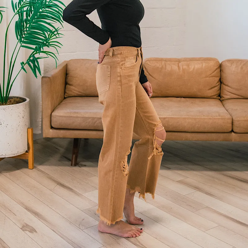 Vervet Butterscotch 90's Crop Flare Jeans