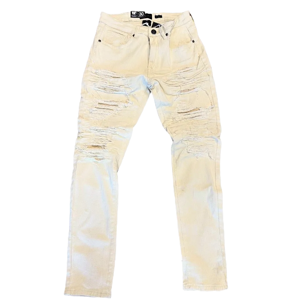 Waimea Bone Ripped Skinny Jeans