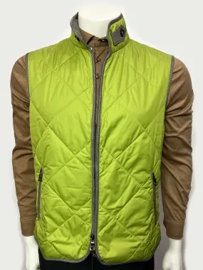 Waterville Mens Slim Fit Quilted Vest in Lime Green