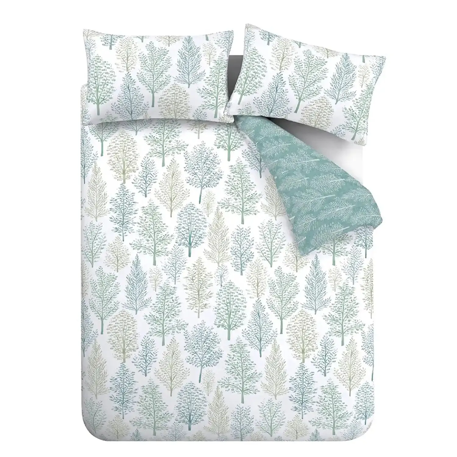 Wilda Tree Duvet Cover Set - Green