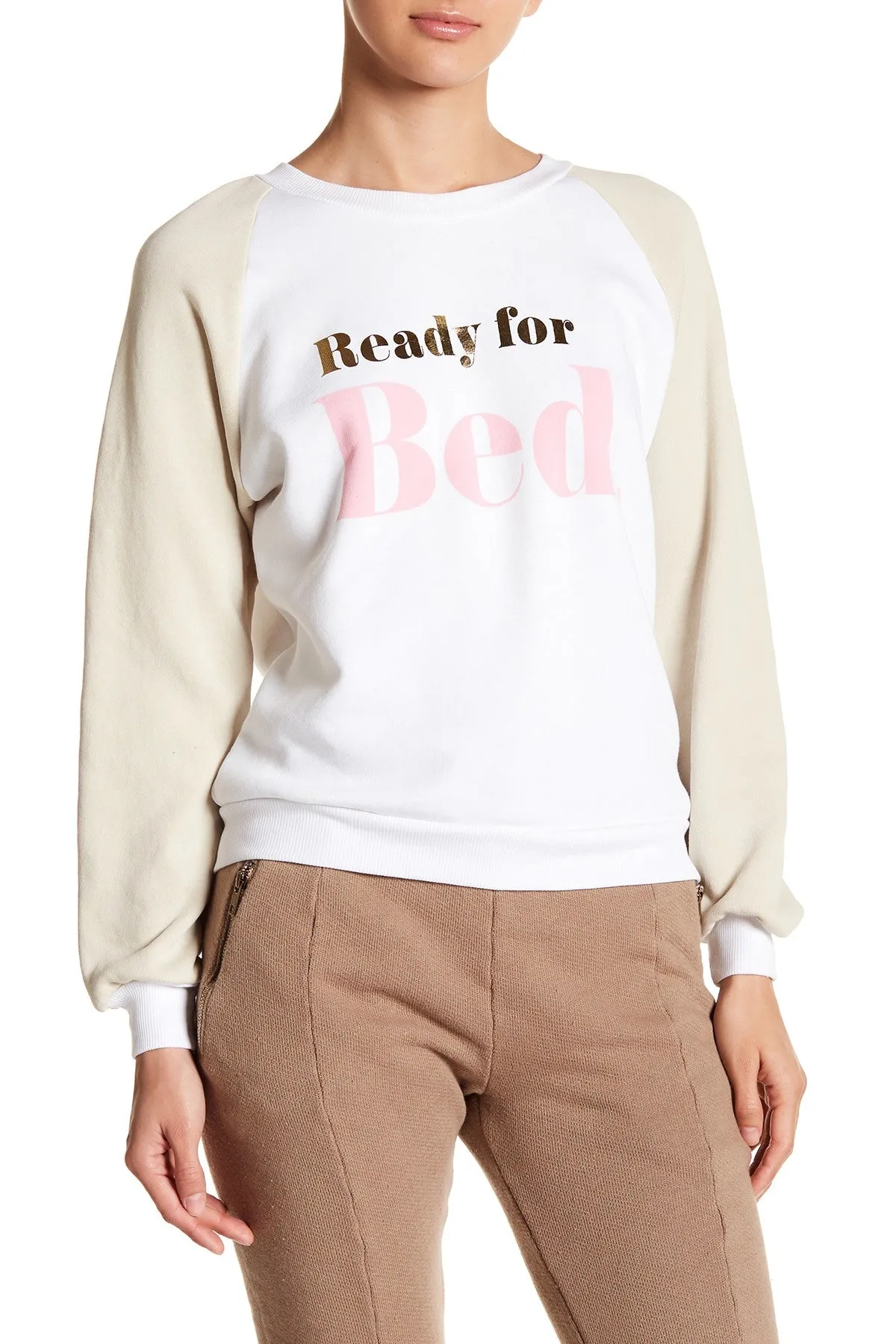 Wildfox Ready for Bed Junior Slogan Sweatshirt