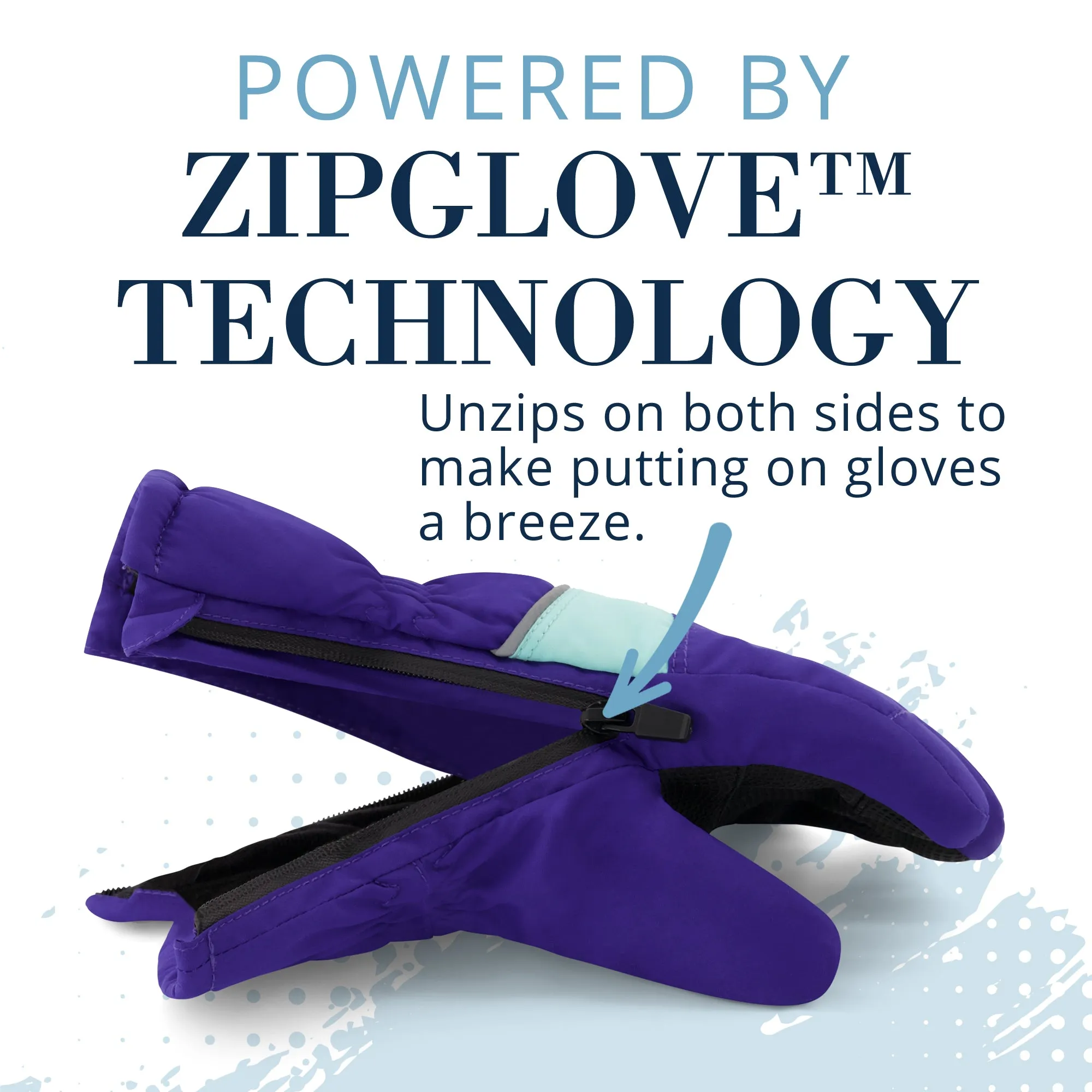 Winter & Ski Glove powered by ZIPGLOVE TECHNOLOGY | Purple